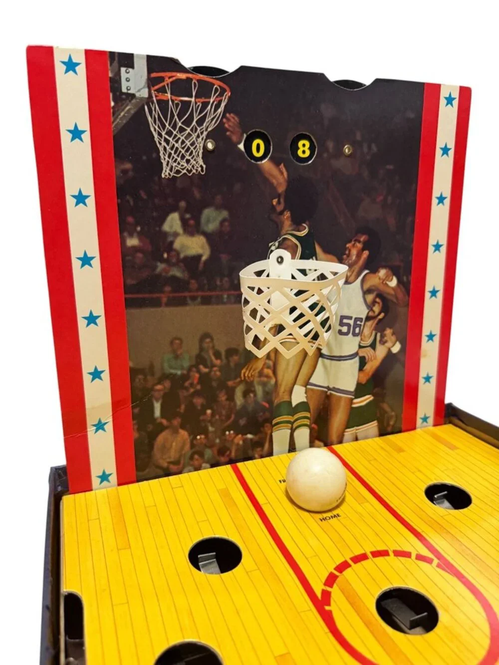 Bas-Ket Vintage 1973 Cadaco No. 165 Miniature Basketball Game Works